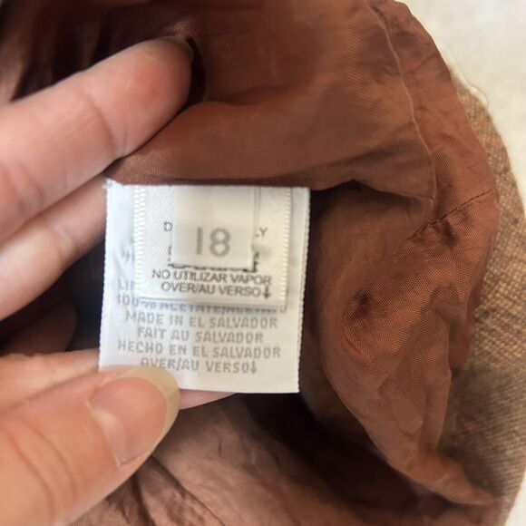 Elisabeth Liz Claiborne 18 (measures Smaller) L/XL Armazon Wool Blend Tan Brown - Picture 7 of 12